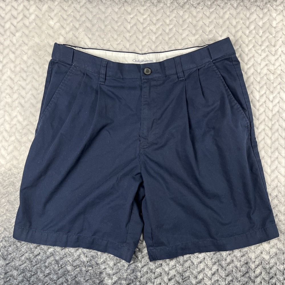 Croft & Barrow Shorts Mens 36x9" Blue True Comfort Chino Stretch Casual